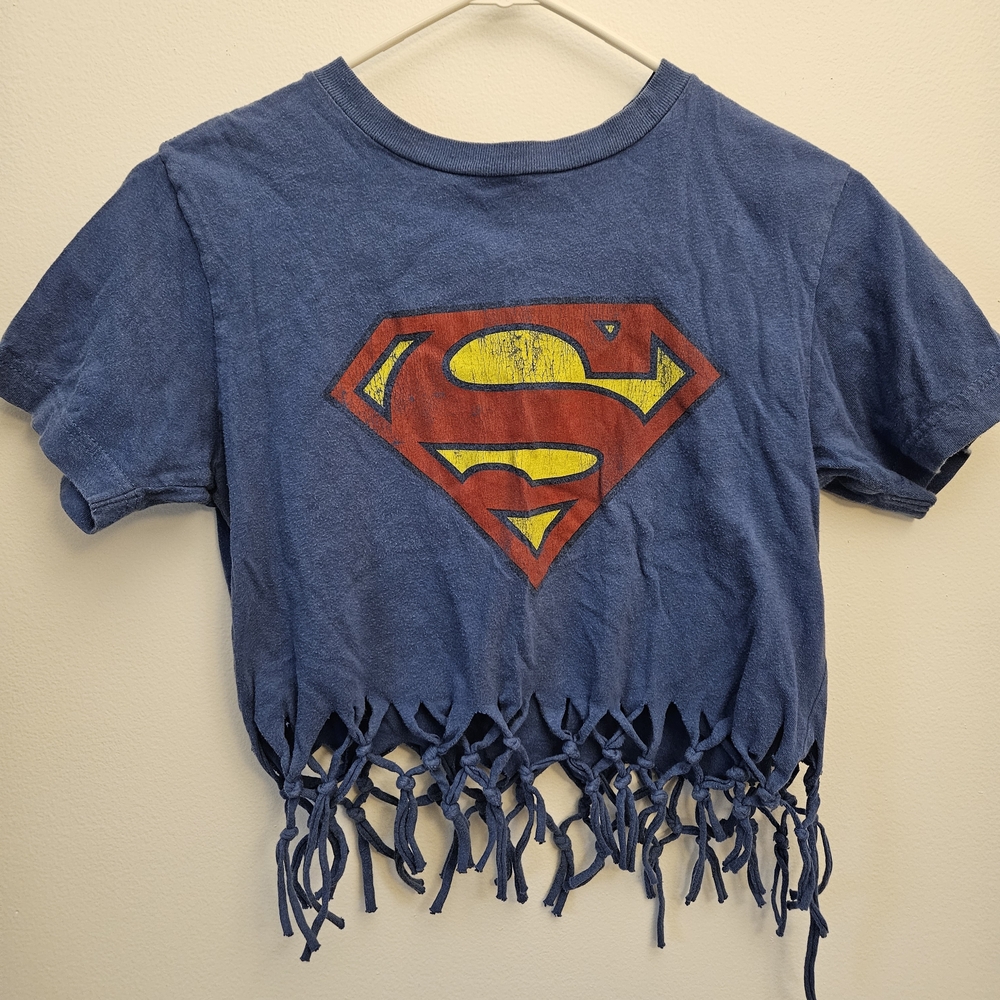 Hand-knotted Beachy Superman T-shirt